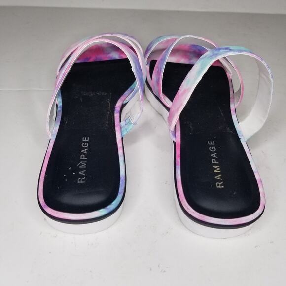 RAMPAGE Women's Ally Lug Sole Slide Sandals in Pastel Pink/White/Blue size 8.5 - Picture 4 of 8